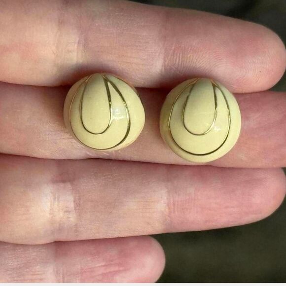 Vintage Monet Enamel Earrings - Picture 1 of 3